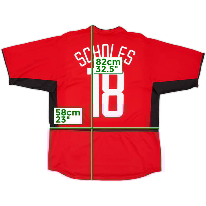 2002-04 Manchester United Home Shirt Scholes #18 - 7/10 - (L)