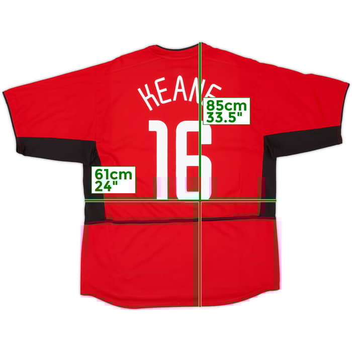 2002-04 Manchester United Home Shirt Keane #16 - 7/10 - (XL)
