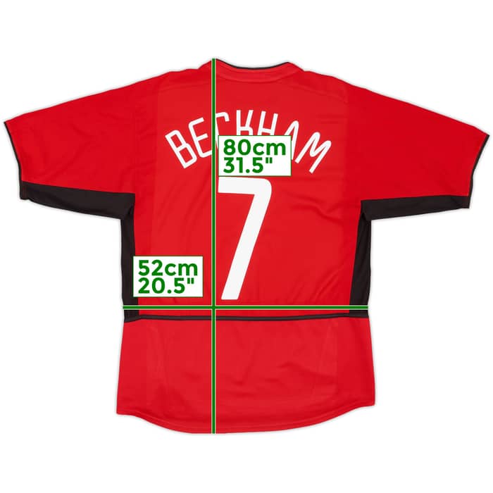 2002-04 Manchester United Home Shirt Beckham #7 - 5/10 - (L)