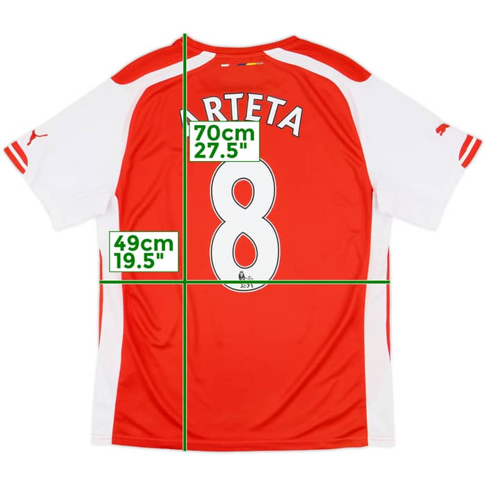 2014-15 Arsenal Home Shirt Arteta #8 - 8/10 - (M)