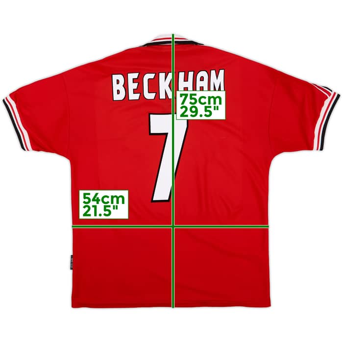 1998-00 Manchester United Home Shirt Beckham #7 - 9/10 - (L)