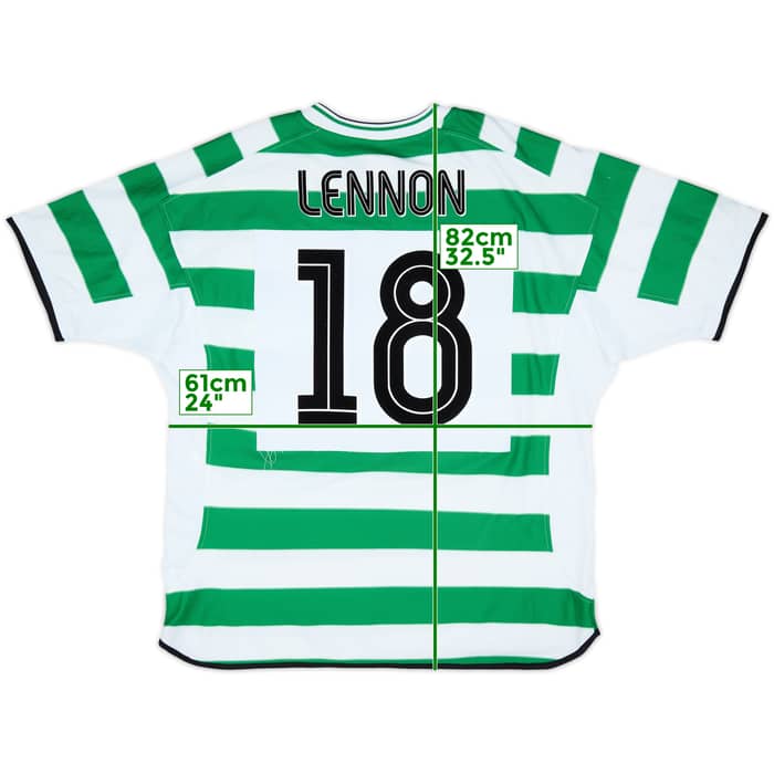 2001-03 Celtic Home Shirt Lennon #18 - 8/10 - (XL)
