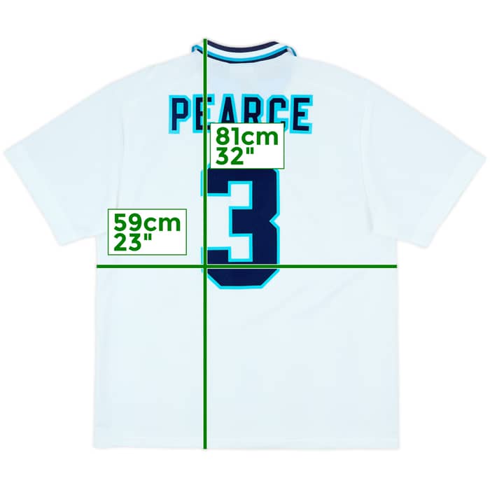 1995-97 England Home Shirt Pearce #3 - 9/10 - (XL)