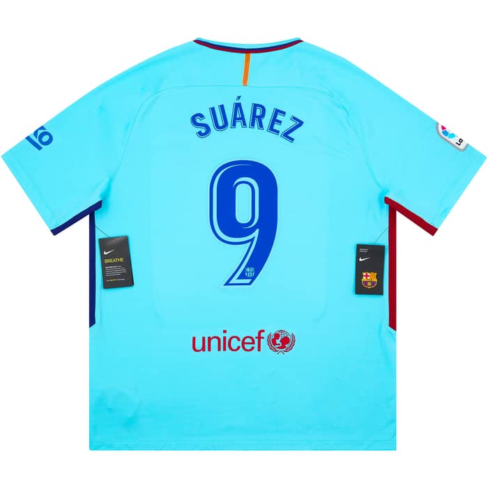 2017-18 Barcelona Away Shirt Suárez #9 