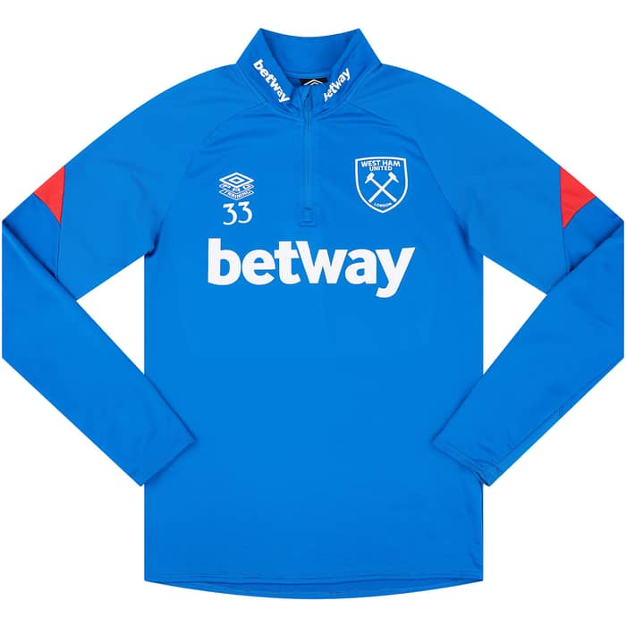 2021-22 West Ham Player Issue 1/4 Zip Training Top #