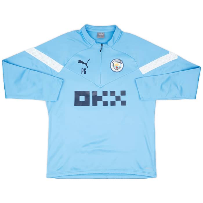 2022-23 Manchester City Staff Issue 1/4 Zip Training Fleece Top #PG (Guardiola) - 9/10 - (L)