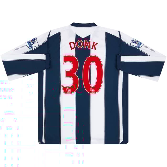 2008-09 West Brom Match Issue Home L/S Shirt Donk #30