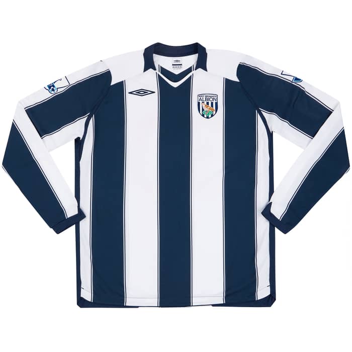 2008-09 West Brom Match Issue Home L/S Shirt Donk #30