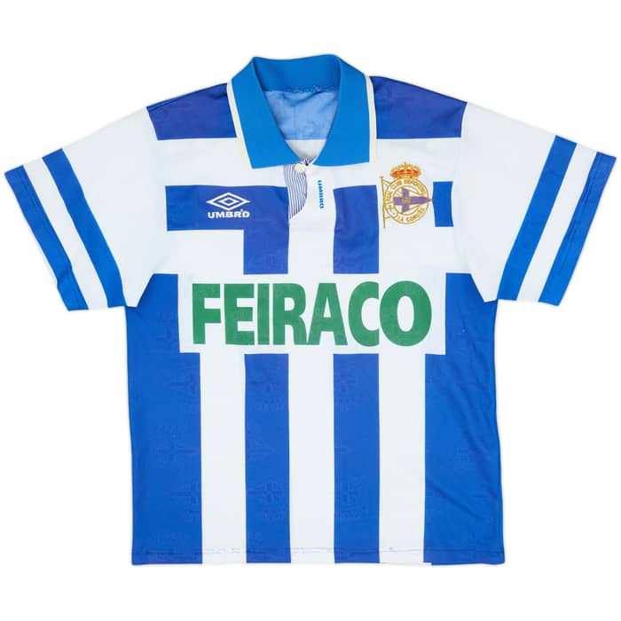 1993-94 Deportivo de La Coruna Home Shirt & Shorts - 8/10 - (M)