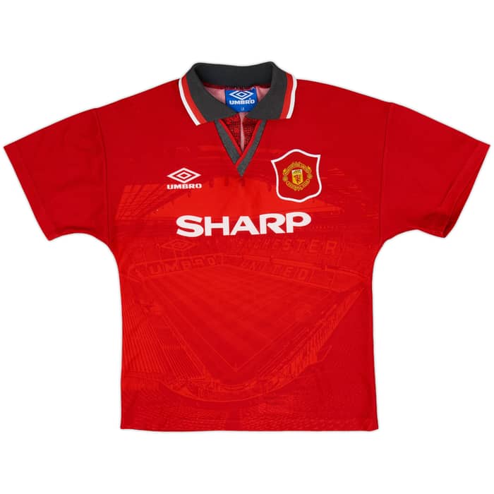 1994-96 Manchester United Home Full Kit - 8/10 - (L.Boys)