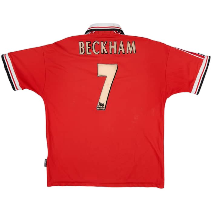 1998-00 Manchester United Home Shirt & Shorts Beckham #7 - 5/10 - (XL)