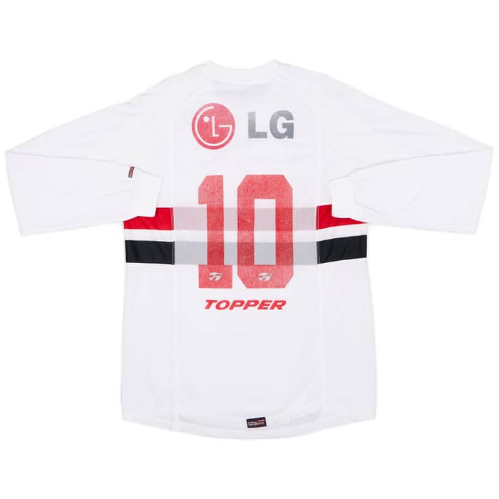 2003 Sao Paulo Home L/S Shirt #10 - 8/10 - (XL)