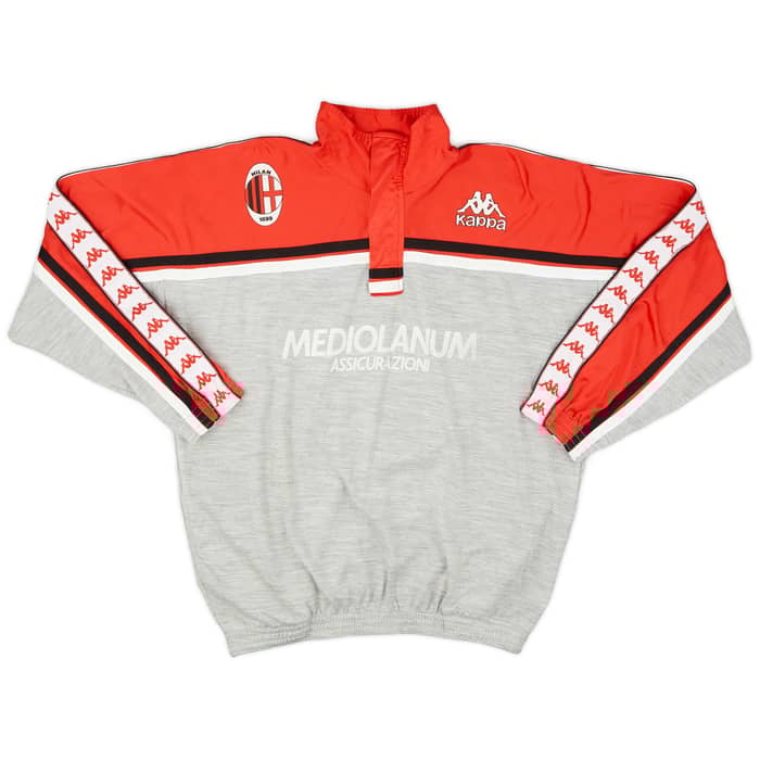 1987-88 AC Milan Kappa 1/4 Zip Track Jacket - 8/10 - (L)