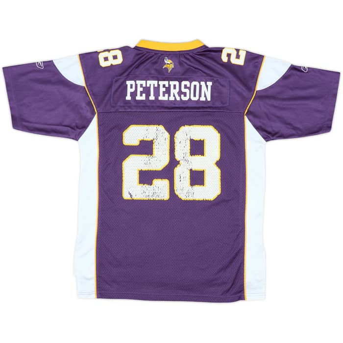 2007 Minnesota Vikings Peterson #28 Reebok On Field Home Jersey - 5/10 - (L.Boys)
