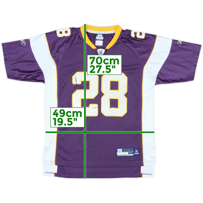 2007 Minnesota Vikings Peterson #28 Reebok On Field Home Jersey - 5/10 - (L.Boys)