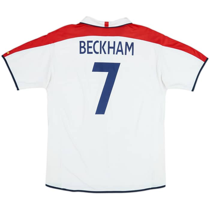 2003-05 England Home Shirt Beckham #7 - 5/10 - (XL)