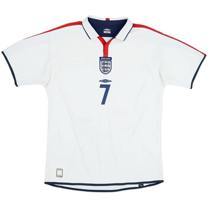 2003-05 England Home Shirt Beckham #7 - 5/10 - (XL)