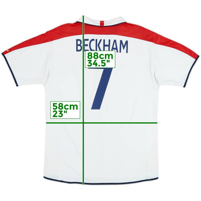2003-05 England Home Shirt Beckham #7 - 5/10 - (XL)