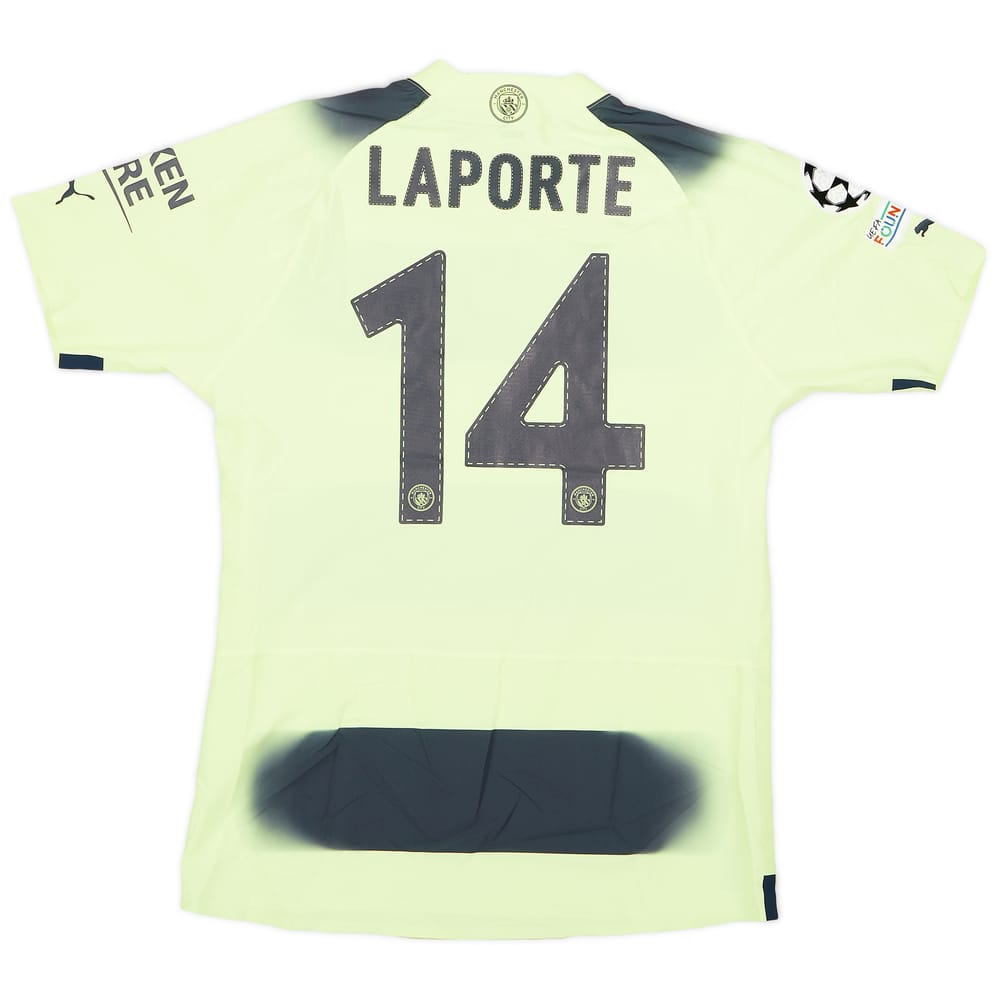 2022-23 Manchester City Match Issue Champions League Third Shirt Laporte #14