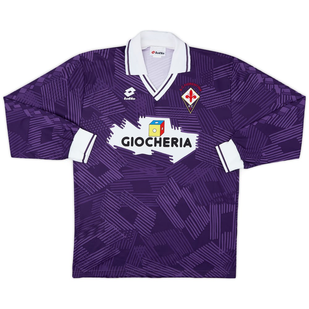 1991-92 Fiorentina Home L/S Shirt - 9/10 - (M)