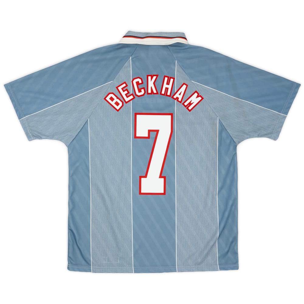 1996-97 England Away Shirt Beckham #7 - 8/10 - (L)