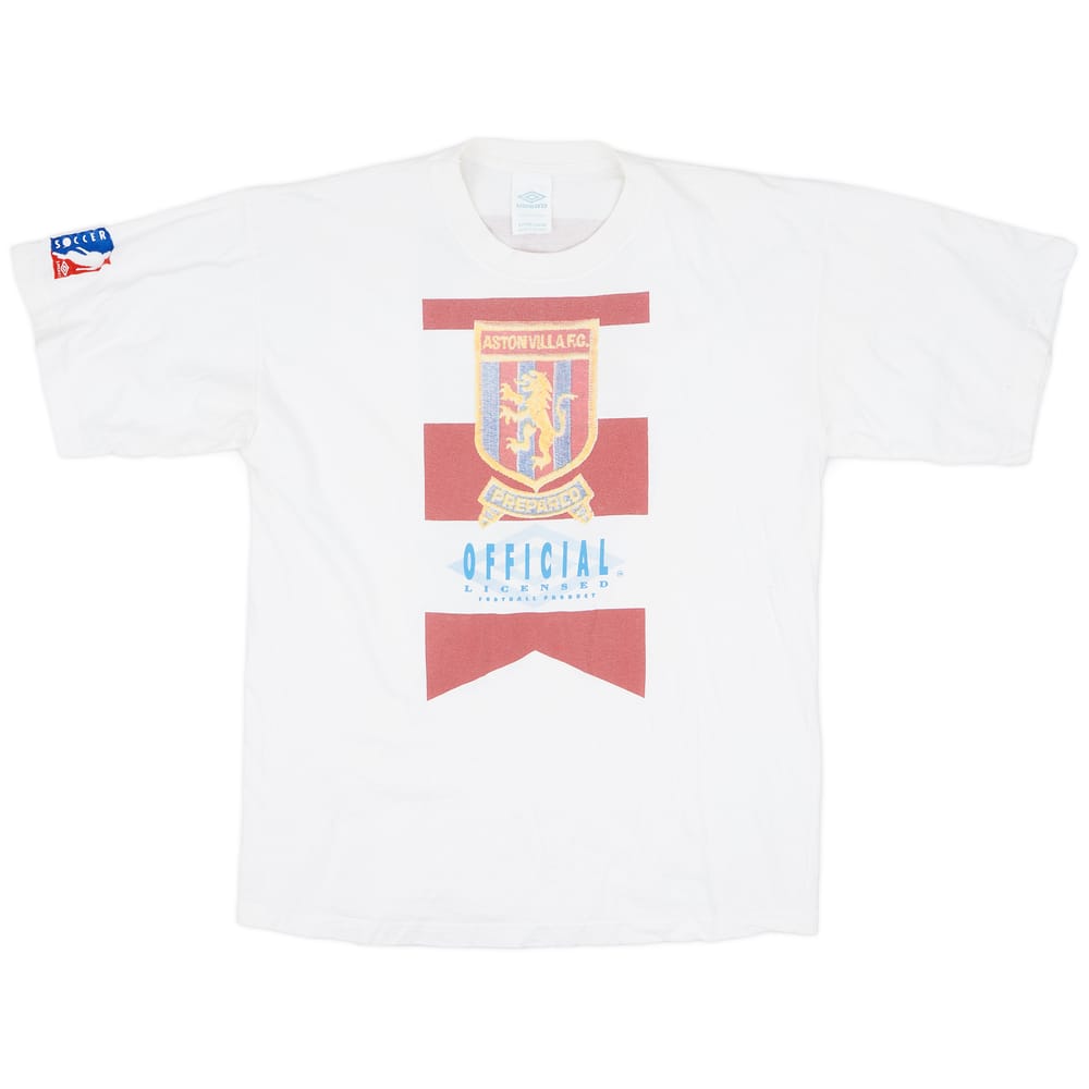 1990-91 Aston Villa Umbro Graphic Tee - 8/10 - (XL)