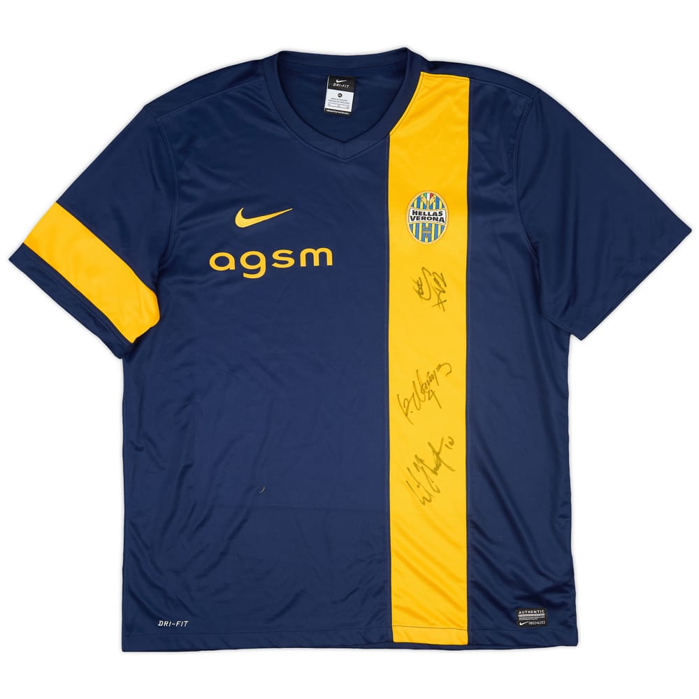 2013-14 Hellas Verona Signed Home Shirt - 7/10 - (XL)