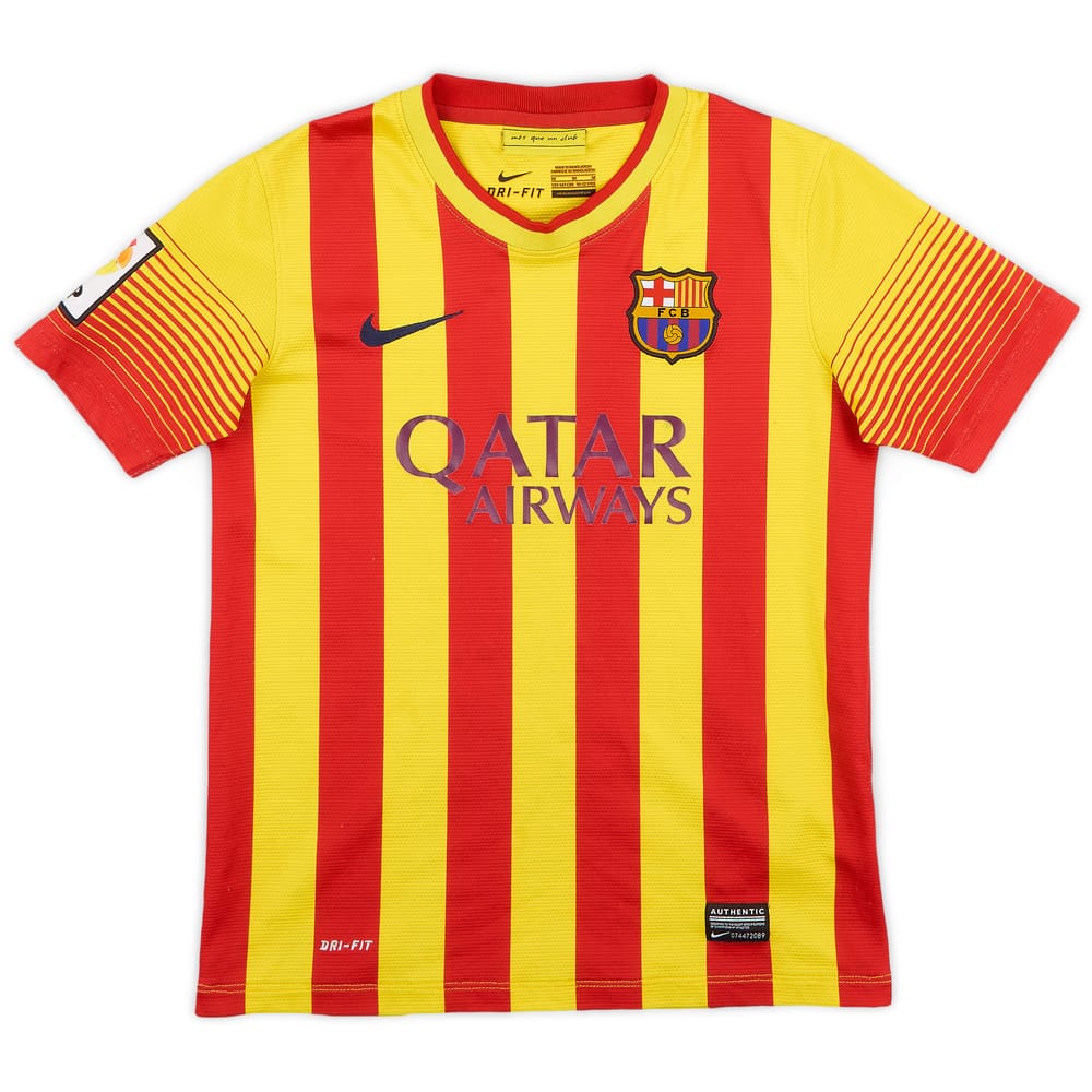 2013-14 Barcelona Away Shirt - 7/10 - (M.Boys)