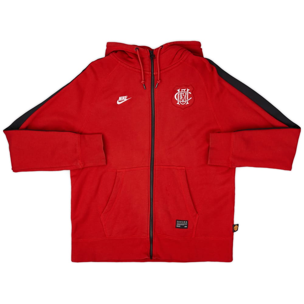 2011-12 Manchester United Nike Zipped Hooded Sweat Top - 9/10 - (L)