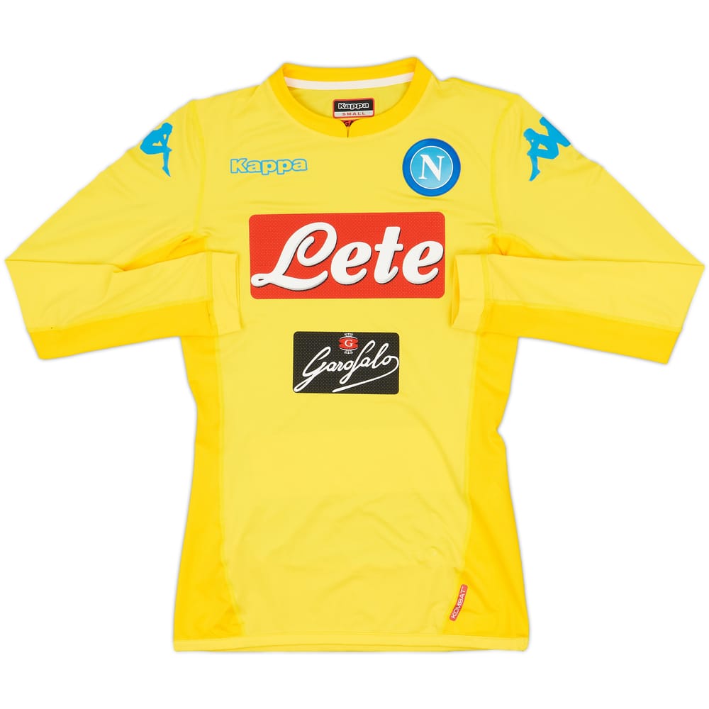 2017-18 Napoli Authentic Away L/S Shirt - 10/10 - (S)