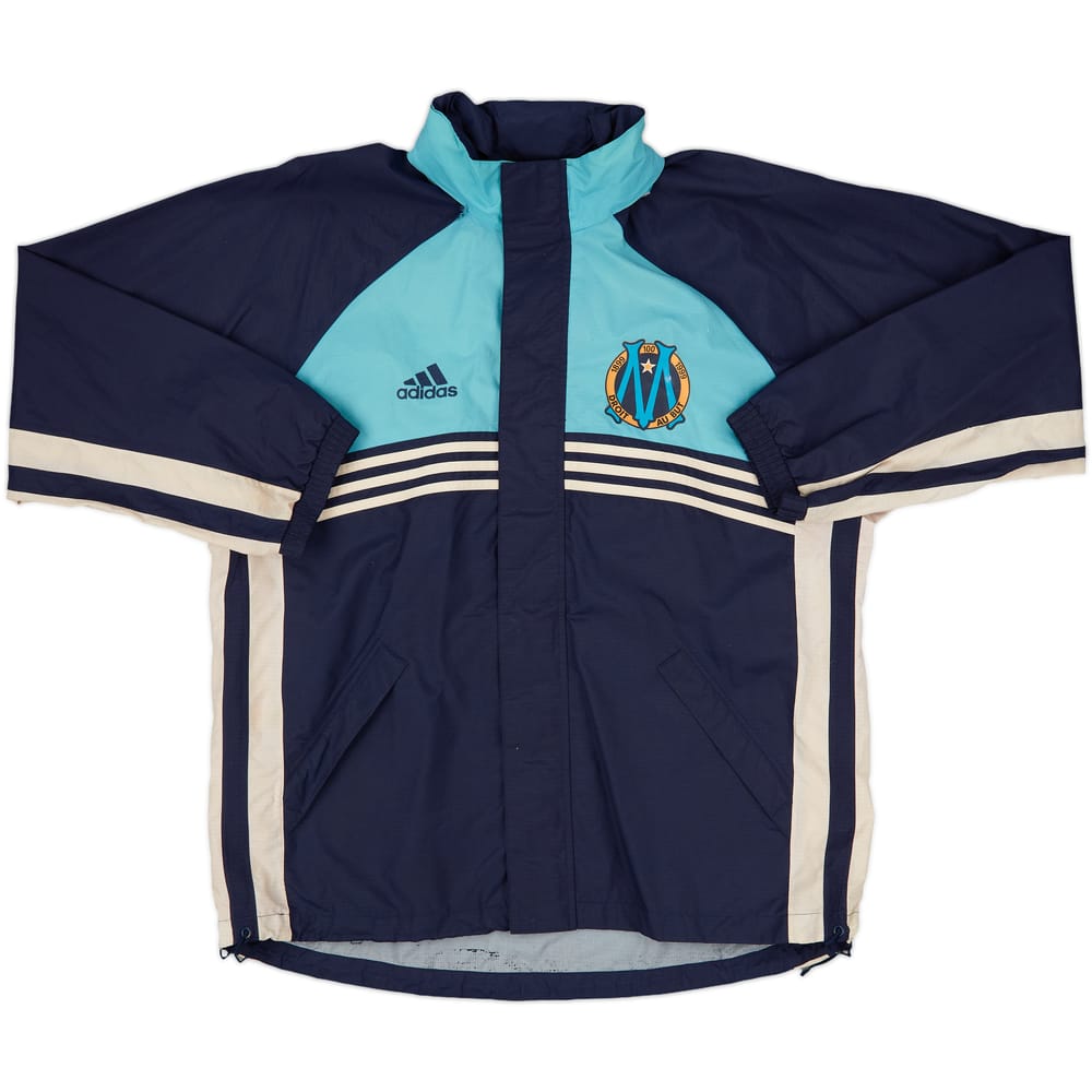 1999-00 Olympique Marseille adidas Hooded Rain Jacket - 8/10 - (L)