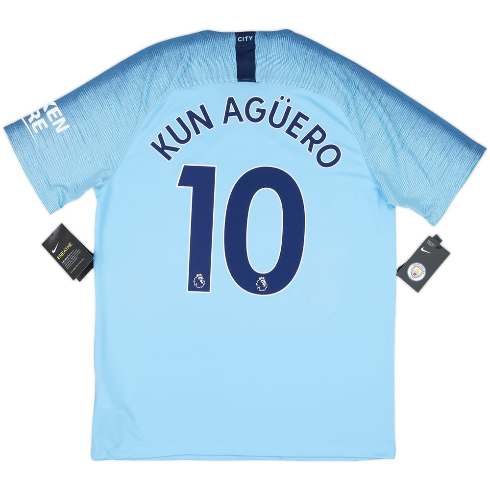 2018-19 Manchester City Home Shirt Kun Aguero #10 (L)