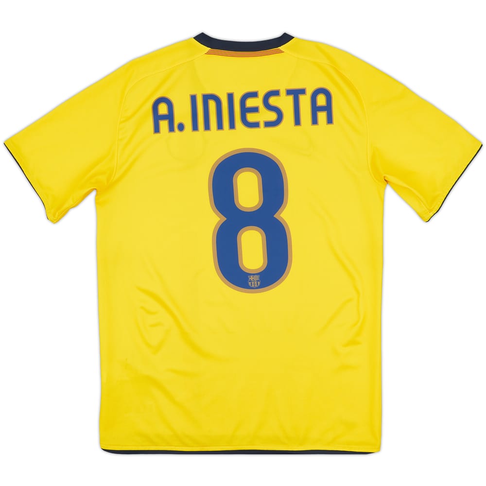 2008-10 Barcelona Away Shirt A.Iniesta #8 - 7/10 - (S)