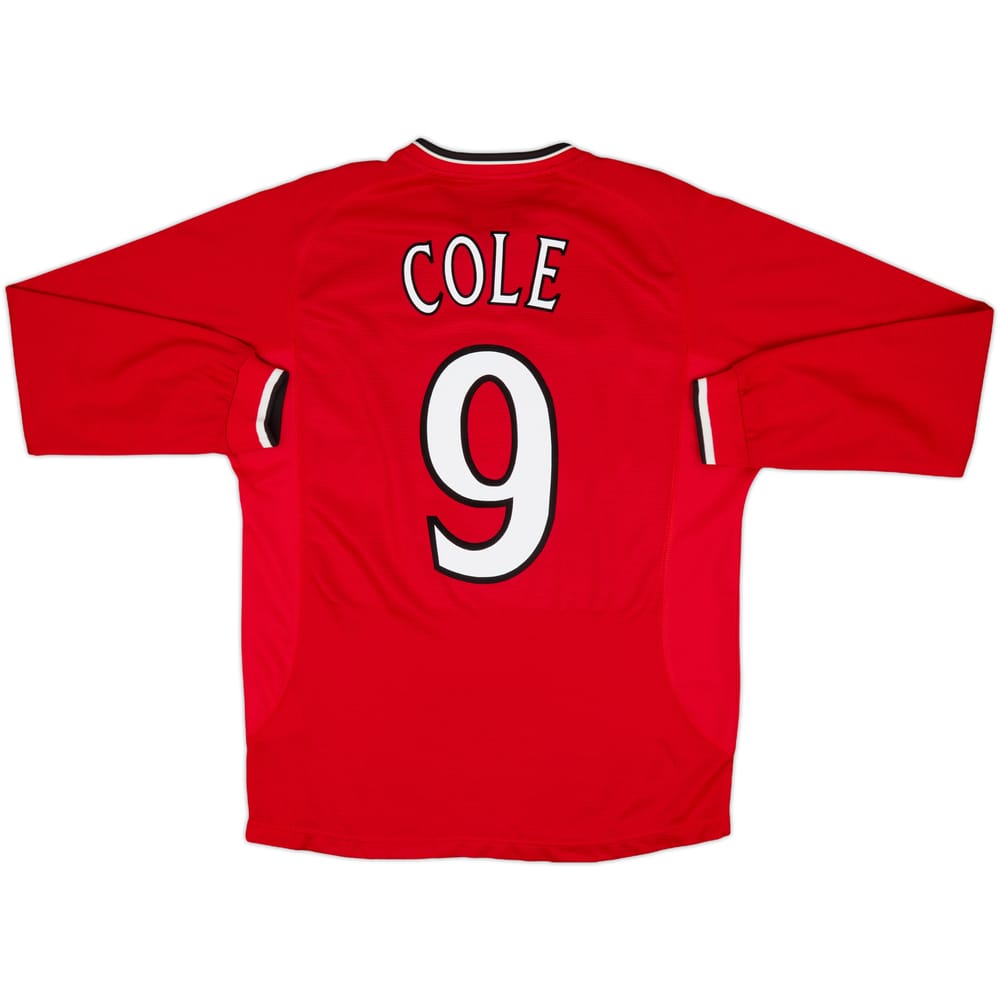2000-02 Manchester United Home L/S Shirt Cole #9 - 9/10 - (M)