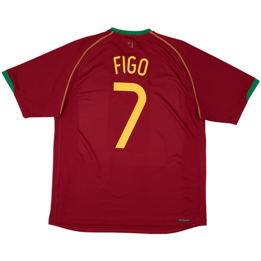 2006-08 Portugal Home Shirt Figo #7 - 8/10 - (L)