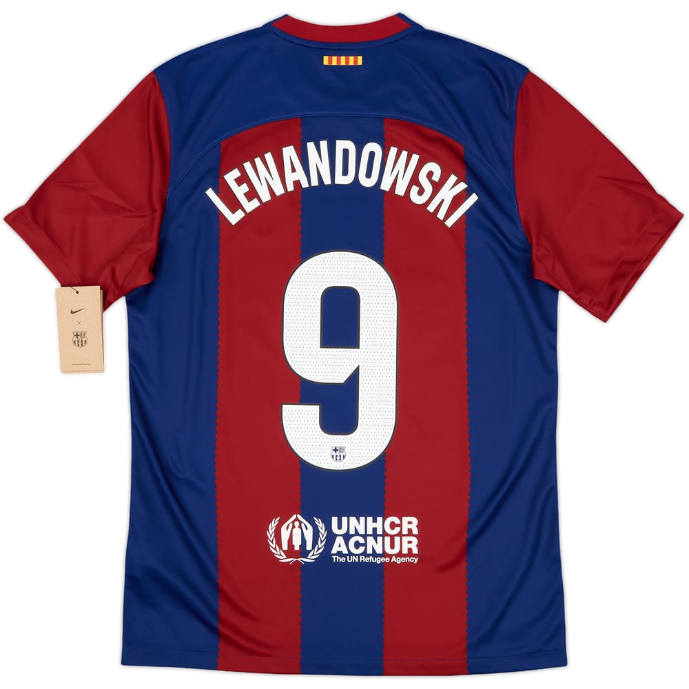 2023-24 Barcelona Home Shirt Lewandowski #9 (M)