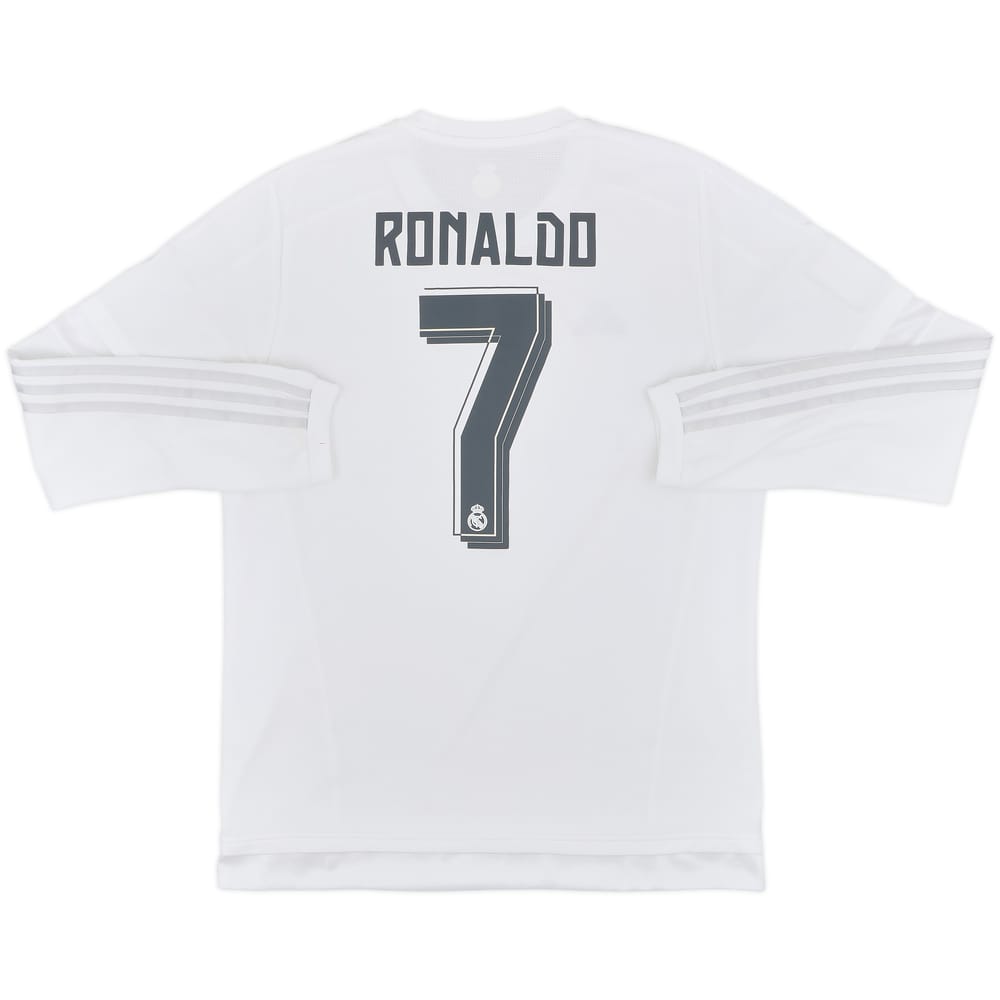 2015-16 Real Madrid Home L/S Shirt Ronaldo #7 - 8/10 - (L)