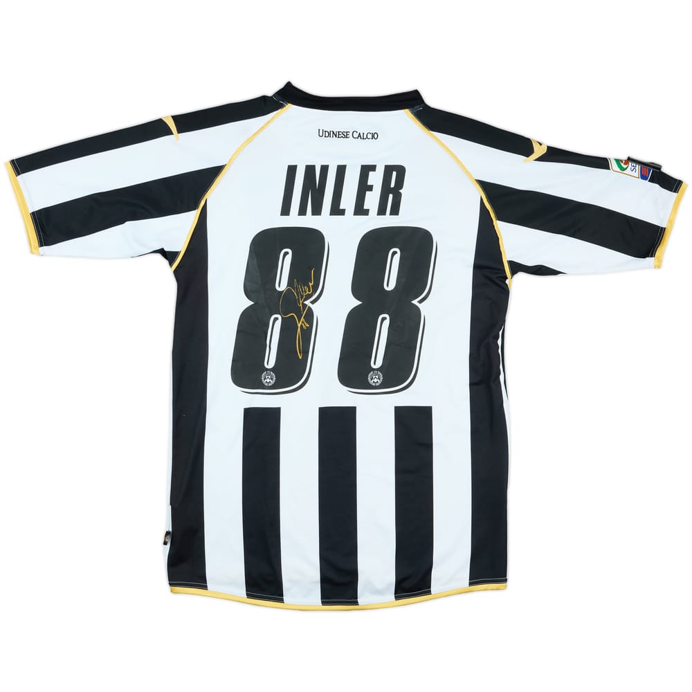 2010-11 Udinese Match Issue Signed Home Shirt Inler #88