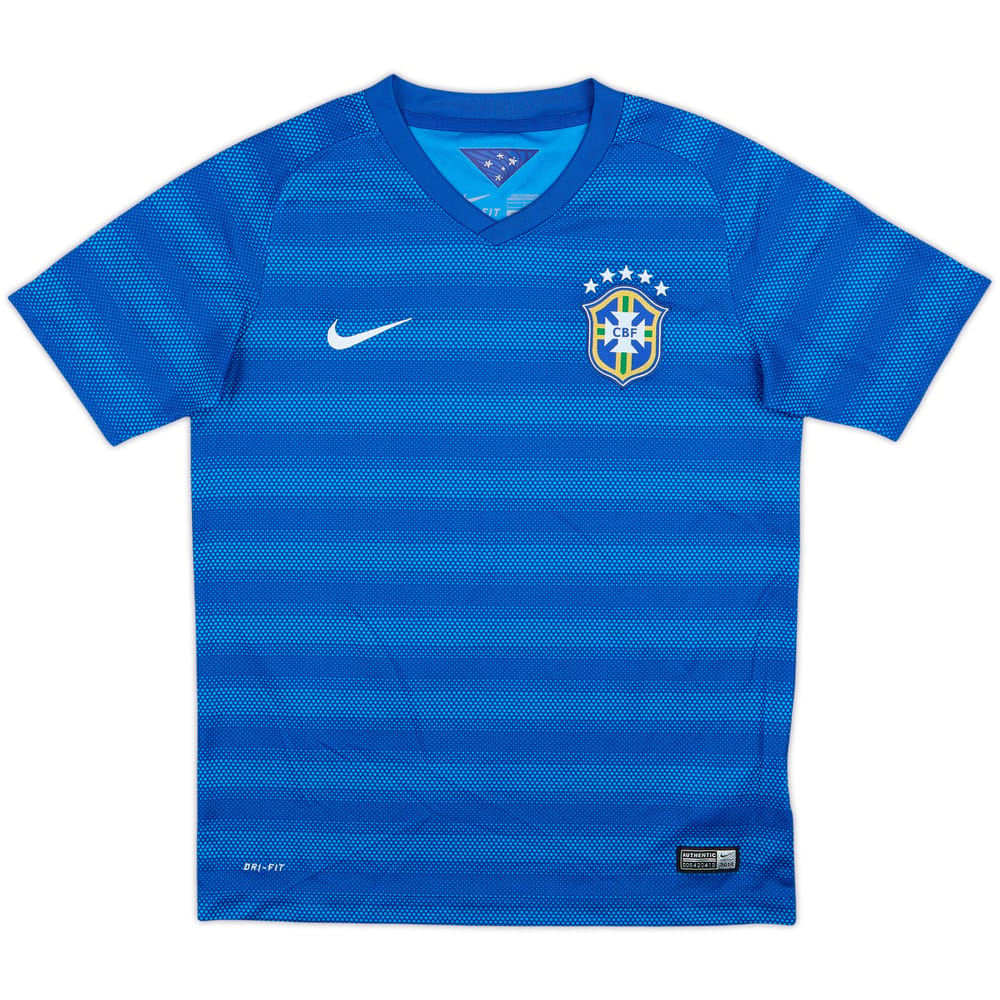 2014-15 Brazil Away Shirt - 9/10 - (L.Boys)
