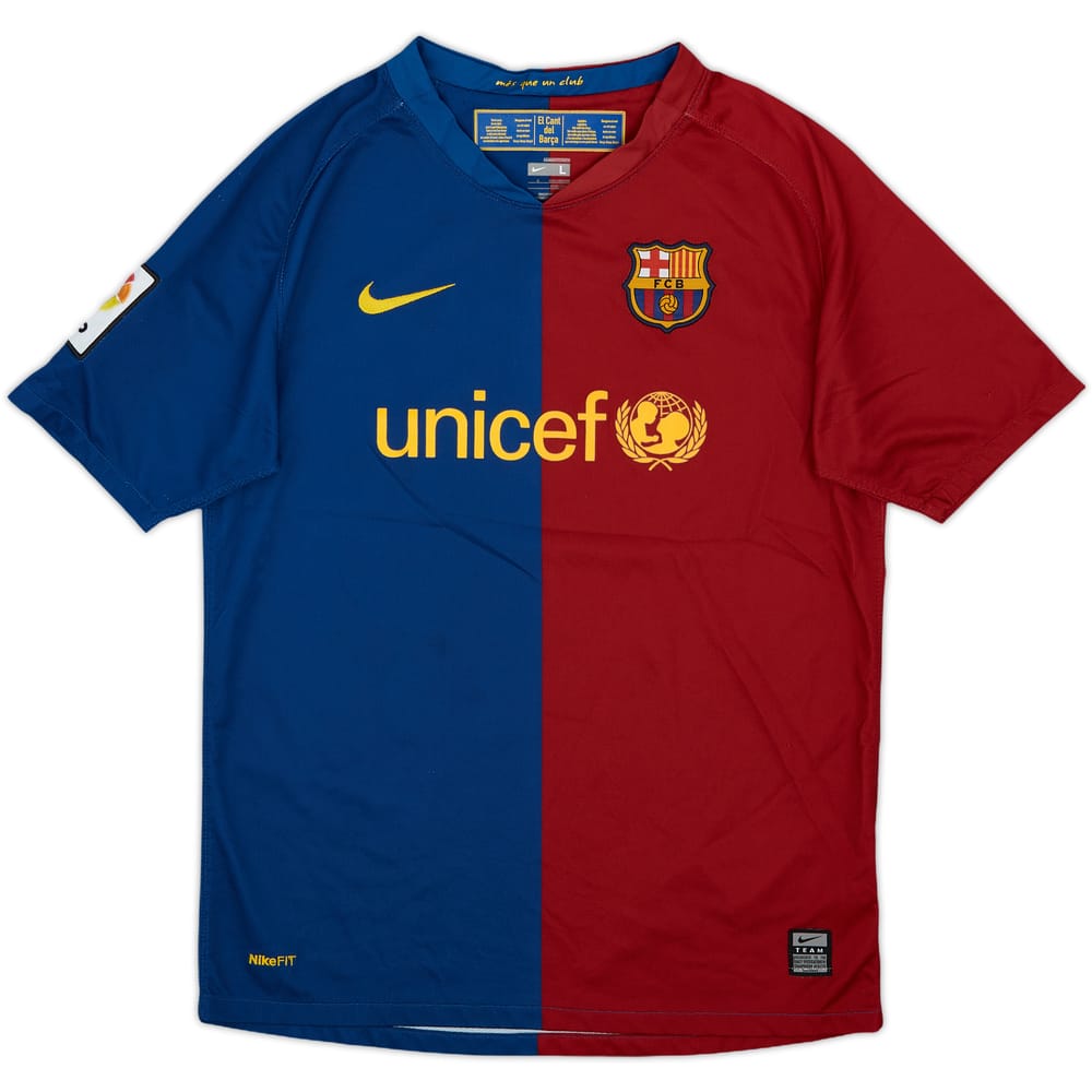 2008-09 Barcelona Home Shirt - 9/10 - (L.Boys)