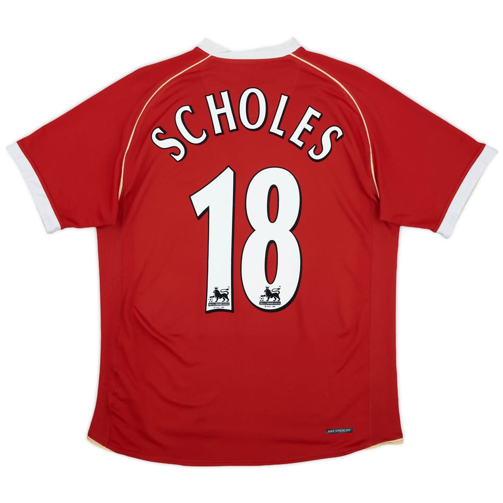 2006-07 Manchester United Home Shirt Scholes #18 - 6/10 - (M)