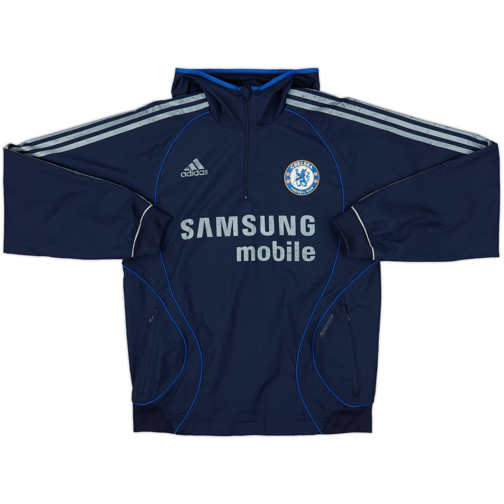 2006-07 Chelsea adidas 1/4 Zip Hooded Top - 5/10 - (S)