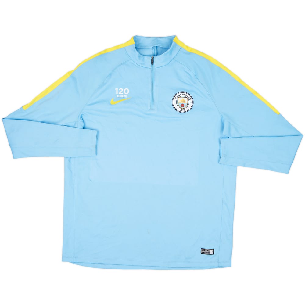 2016-17 Manchester City Academy Player Issue Nike 1/4 Zip Drill Top #120 - 6/10 - (XL)