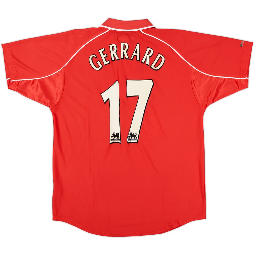 2000-02 Liverpool Home Shirt Gerrard #17 - 6/10 - (L)