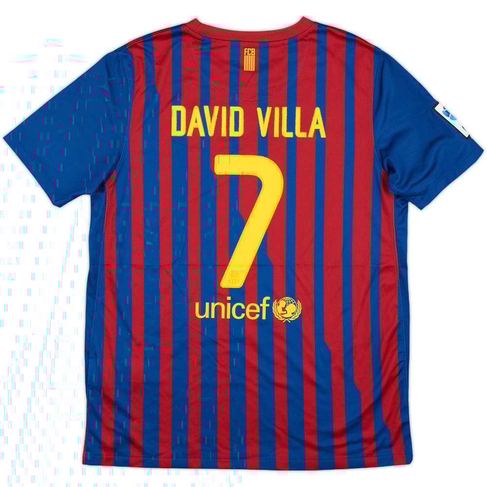 2011-12 Barcelona Home Shirt David Villa #7 - 6/10 - (XL.Boys)