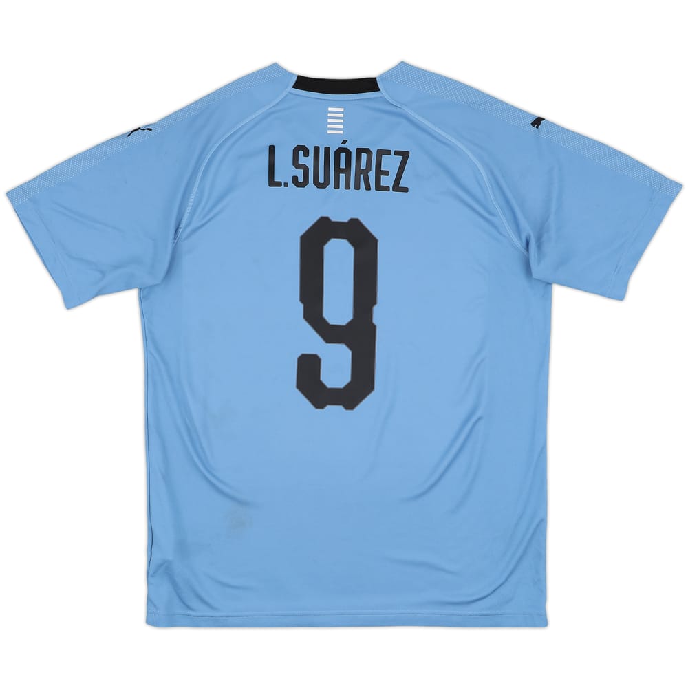 2018-19 Uruguay Home Shirt L.Suarez #9 - 6/10 - (L)