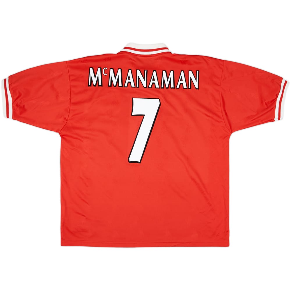 1996-98 Liverpool Home Shirt Mcmanaman #7 - 8/10 - (XL)