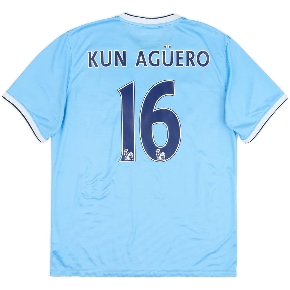 2013-14 Manchester City Home Shirt Kun Aguero #16 - 7/10 - (L)