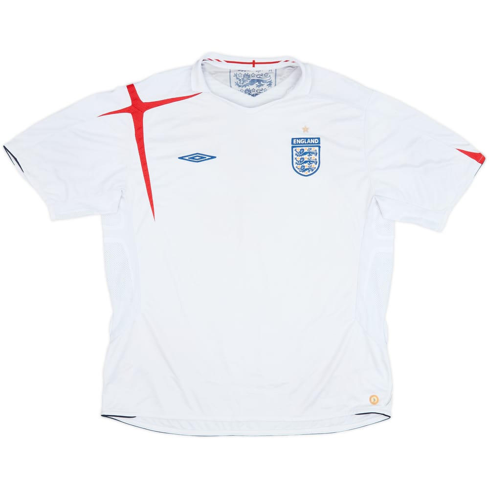 2005-07 England Home Shirt - 4/10 - (XL)