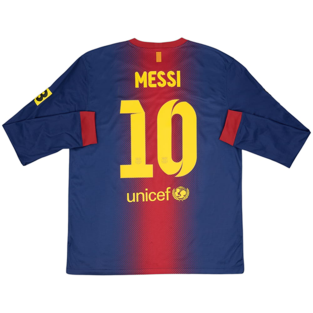 2012-13 Barcelona Home L/S Shirt Messi #10 - 9/10 - (L)